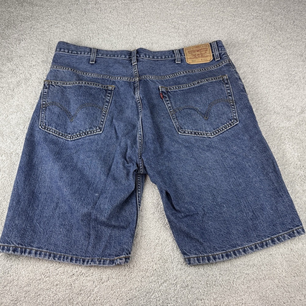 Levis 505 Denim Blue Jorts Mens Dad Shorts ~ 40 Regular ~ Small SPOT ~ W40